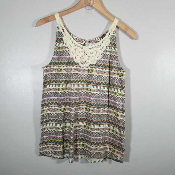 Woolrich Tank Top Tribal Print Lace Detail Size Small - Picture 11 of 12